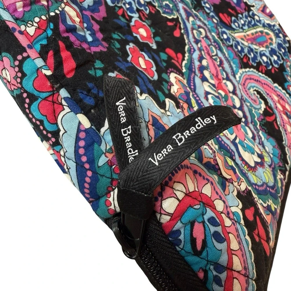 Vera Bradley Laptop Sleeve Quilted Black Haymarket Paisley 14x11 Classic Office